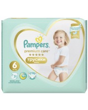Бебешки пелени гащи Pampers - Premium Care 6, 31 броя -1