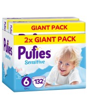 Бебешки пелени Pufies Sensitive 6, 13+ kg, 132 броя, Giant Pack