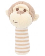 Бебешка дрънкалка Keel Toys Keeleco - Маймунка, стик, 14 сm