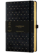 Бележник Castelli Copper & Gold - Honeycomb Gold, 13 x 21 cm, бели листове -1