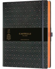 Бележник Castelli Copper & Gold - Honeycomb Copper, 19 x 25 cm, линиран