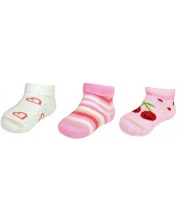 Бебешки хавлиени чорапи Maximo - Цветни, за момиче -1