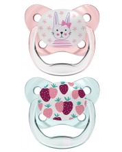 Бебешка залъгалка Dr. Brown's - PreVent, 0-6 месеца, 2 броя, розови -1