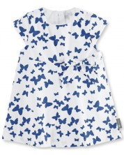 Бебешка рокля с UV30+ защита Sterntaler - Пеперуди, 62 cm, бяла -1