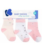 Бебешки чорапи с 3D уши KikkaBoo - Bear with me, 2-3 години, 3 чифта, Pink -1