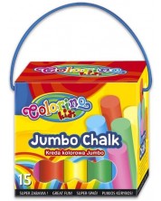 Безпрашни тебешири Colorino Kids - Jumbo, 10 броя в кутия -1