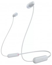 Безжични слушалки с микрофон Sony - WI-C100, бели -1