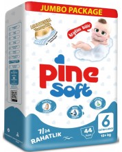 Бебешки пелени Pine Soft - Extra Large 6, 44 броя -1