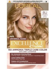 L'Oréal Еxcellence Безамонячна боя, 8U Universal Light Blonde -1