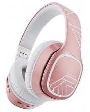 Безжични слушалки с микрофон PowerLocus - P7 Upgrade, розови/бели -1