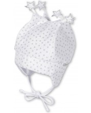 Бебешка шапка Sterntaler - Със звезди, 41 cm, 4-5 месеца, бяла
