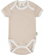 Бебешко боди с къс ръкав Bio Baby - Органичен памук, 62 cm, 3-4 месеца, на райе -1