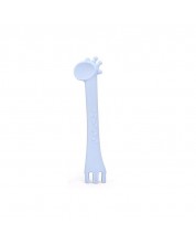 Силиконовa лъжица KikkaBoo - Giraffe, синя -1