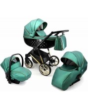 Бебешка количка 3 в 1 Adbor - Avenue 3D, зелена