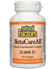 BetaCareAll, 25 000 IU, 90 капсули, Natural Factors