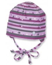 Бебешка шапка Sterntaler - На звездички, 41 cm, 4-5 месеца, лилаво-сива -1