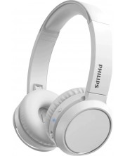 Безжични слушалки с микрофон Philips - TAH4205WT, бели -1