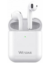 Безжични слушалки Wesdar - TWS20PRO, TWS, бели -1