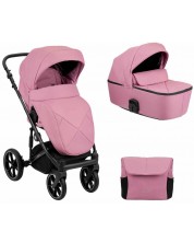 Бебешка комбинирана количка 2 в 1 KikkaBoo - Amani, Pink