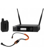 Безжична микрофонна система Shure - GLXD14R+/SM31, черна/оранжева