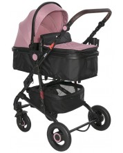 Бебешка количка Lorelli - Alba Premium, с адаптори, Pink -1