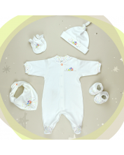 Бебешки комплект For Babies - Цветно охлювче, 5 части, 1-3 месеца -1