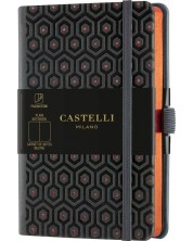 Бележник Castelli Copper & Gold - Honeycomb Copper, 9 x 14 cm, бели листове -1