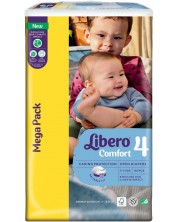 Бебешки пелени Libero Comfort - Mega, размер 4, 7-11 kg, 80 броя