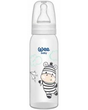 Бебешко шише Wee Baby Classic - 250 ml, бяло със зебра