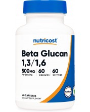 Beta Glucan 1.3/1.6, 500 mg, 60 капсули, Nutricost -1