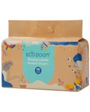 Бебешки бамбукови пелени Eco Boom - Pure, размер 0 (NB), 34 броя