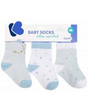 Бебешки чорапи с 3D уши KikkaBoo - Little Fox, 6-12 месеца, 3 чифта