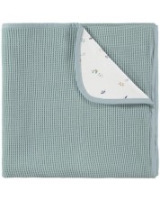 Бебешко памучно релефно одеяло Baby Clic - Mint-Lavanda, 80 х 110 cm -1