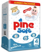 Бебешки пелени Pine Soft - Maxi 4, 72 броя