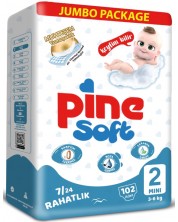 Бебешки пелени Pine Soft - Mini 2, 102 броя -1