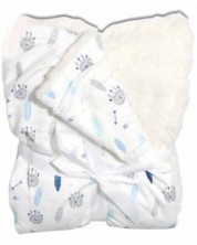 Бебешко одеяло Cangaroo - Shaggy, 75 х 105 cm, синьо -1