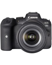 Безогледален фотоапарат Canon - EOS R6, RF 24-105mm, f/4-7.1 IS STM, черен