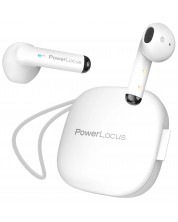Безжични слушалки PowerLocus - PLX1, TWS, бели -1