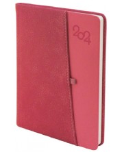 Бележник Spree Canberra - С джоб за GSM и химикалка, 168 листа, червен, 2024