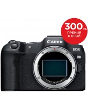 Безогледален фотоапарат Canon - EOS R8, 24.2MPx, черен -1