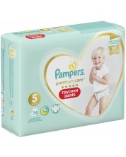 Бебешки пелени гащи Pampers - Premium Care 5, 34 броя -1
