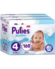Бебешки пелени Pufies Sensitive 4, 168 броя -1
