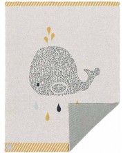 Бебешко одеяло Lassig - Little Water, Whale, 75 х 100 cm -1