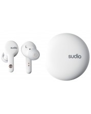 Безжични слушалки Sudio - A2, TWS, ANC, бели -1