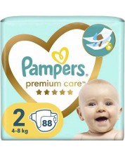 Бебешки пелени Pampers Premium Care - Размер 2, 4-8 kg, 88 броя -1