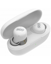 Безжични слушалки QCY - T17, TWS, бели -1