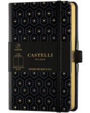 Бележник Castelli Copper & Gold - Honeycomb Gold, 9 x 14 cm, бели листове -1