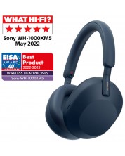 Безжични слушалки с микрофон Sony - WH-1000XM5, ANC, сини