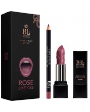 Bel London Комплект Rose like kiss - Червило Argan, N12 + Молив за устни, N123 -1