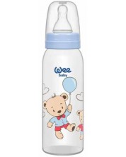 Бебешко шише Wee Baby Classic - 250 ml, синьо с мечета -1